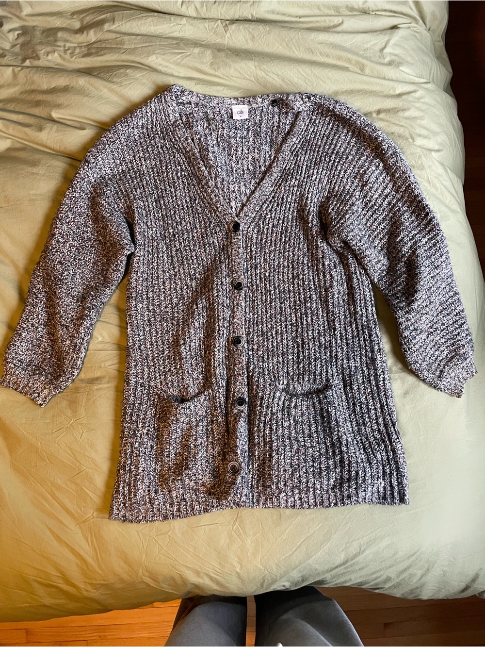 CAbi Marled Knit Longline Cardigan Size M